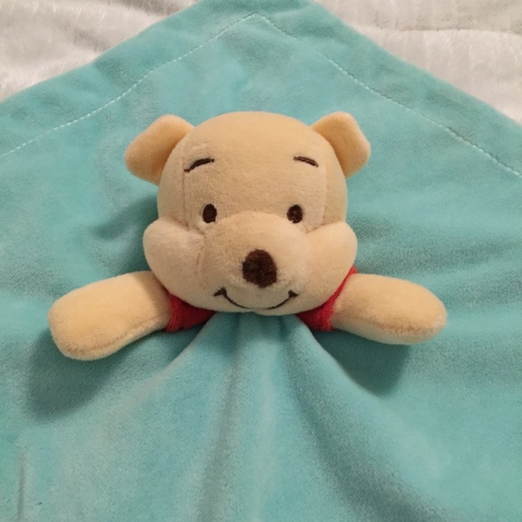 Winnie the Pooh Disney Baby Teal Turquoise Plush Security Blanket Lovey (2020) - Picture 3 of 6